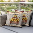 thumbnail image 4 of Farm Sunflowers Pillow Covers 2 Pack Summer Floral Red Truck Vine Fruit Wood Grain Pillowcase Waterproof Outdoor Throw Pillow Cover for Patio Garden Square Cushion 16”x16”, 4 of 9