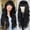 Black, variant on Black Wig with Bangs Long Wavy Wig for Women Synthetic Curly  Black Wigs Hair Replacement Wigs for Girls Daily Party Use 26 Inches
