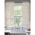 thumbnail image 3 of Sheer Curtains 63 Inches Long, Beige Damask Light Filtering Window Curtains for Living Room, Vintage Country Scroll Floral Patterned Rod Pocket Voile Sheer Curtain Drapes, 52"W x 63"L, 2 Panels, 3 of 8