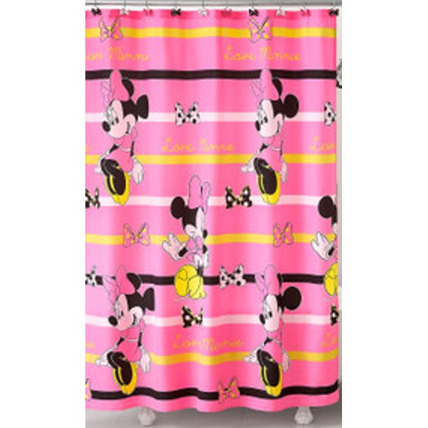 Disney Minnie Mouse Neon Fabric Shower Curtain