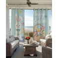 thumbnail image 4 of Happy Easter Blackout Curtains 54 Inches Long, Cute Bunny Colorful Eggs Spring Flowers Blue Purple Thermal Insulated Black Out Curtains, Darken Window Curtain for Bedroom Living Room 45"x54" 2 Panels, 4 of 9