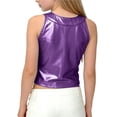 thumbnail image 3 of ITSAME Girls Tank Tops, Sleeveless Sequin Crewneck Kids Carnival Glitter Party Performance Costumes Purple 13-14T, 3 of 5