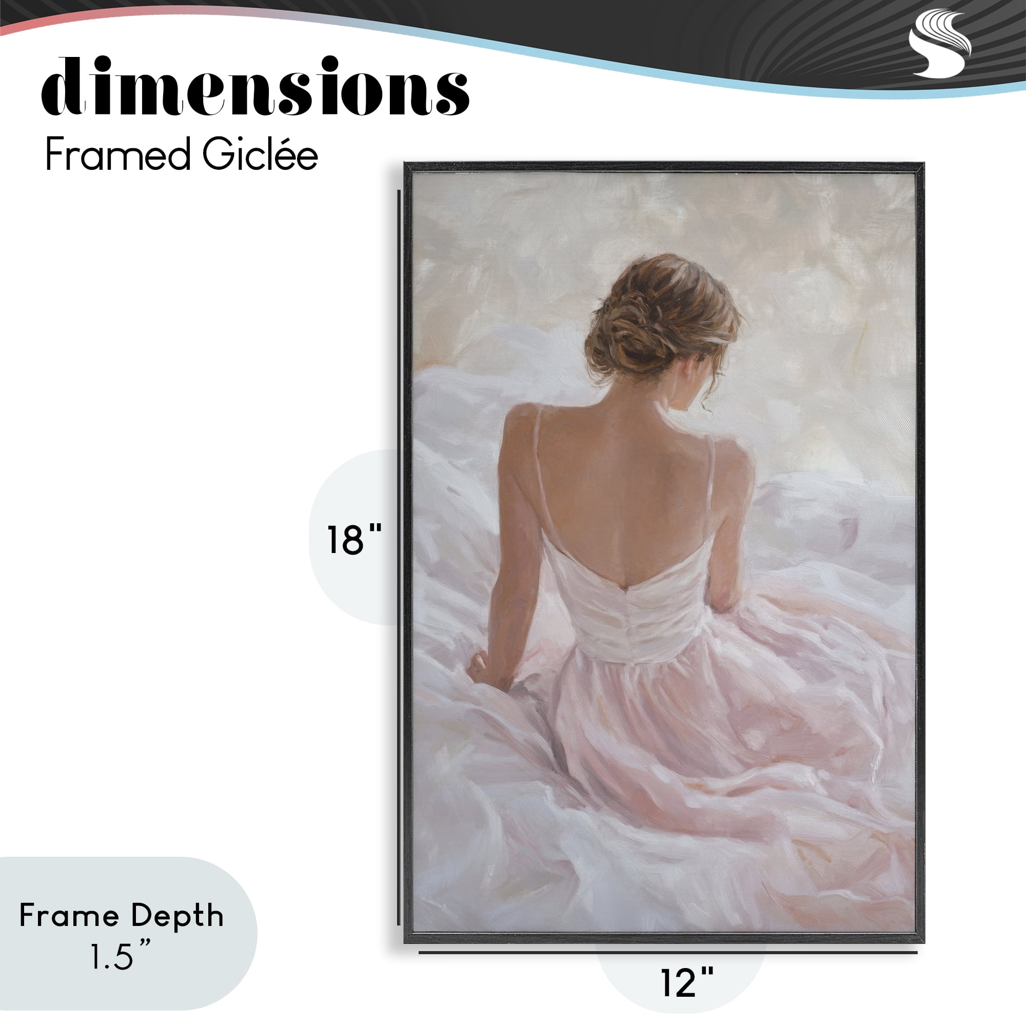 Stupell Industries Quiet Reflection in Pastel Pink Black Framed Giclee Art, design by Petal Prints Design
