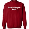 thumbnail image 2 of OXI Crewneck Sweatshirt - World's Okayest Golfer,Basic Casual Sweatshirts for Men's and Women Fleece Sweatshirt Long Sleeve- Antiquee Cherry Small, 2 of 2