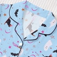 thumbnail image 4 of SIYUDAN Toddler Halloween Pajamas Kids Ghost Pumpkin Print Satin Pajamas for Girls Short Sleeve Button Down Nightwear with Shorts Set 4-5 Years Pajamas Girls, 4 of 7
