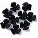 thumbnail image 1 of 10 piezas de tapones para cuentas de flores acrílicas pintadas con aerosol de 3 pétalos, estilo engomado, a granel, color negro, con forma de asa., 1 of 2