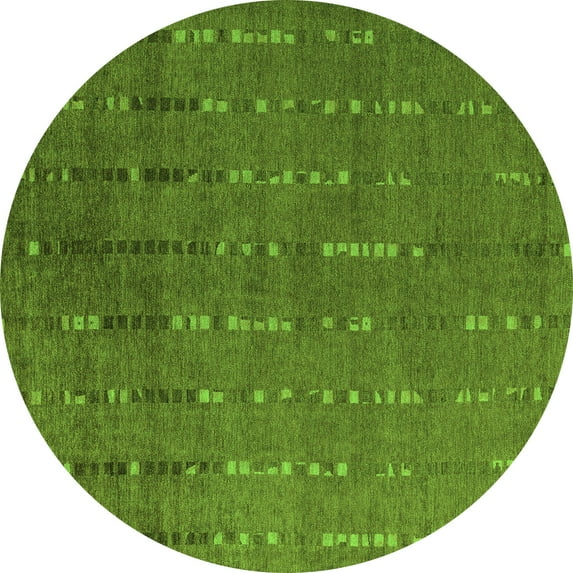 Ahgly Company Indoor Round Abstract Green Modern Area Rugs, 7' Round
