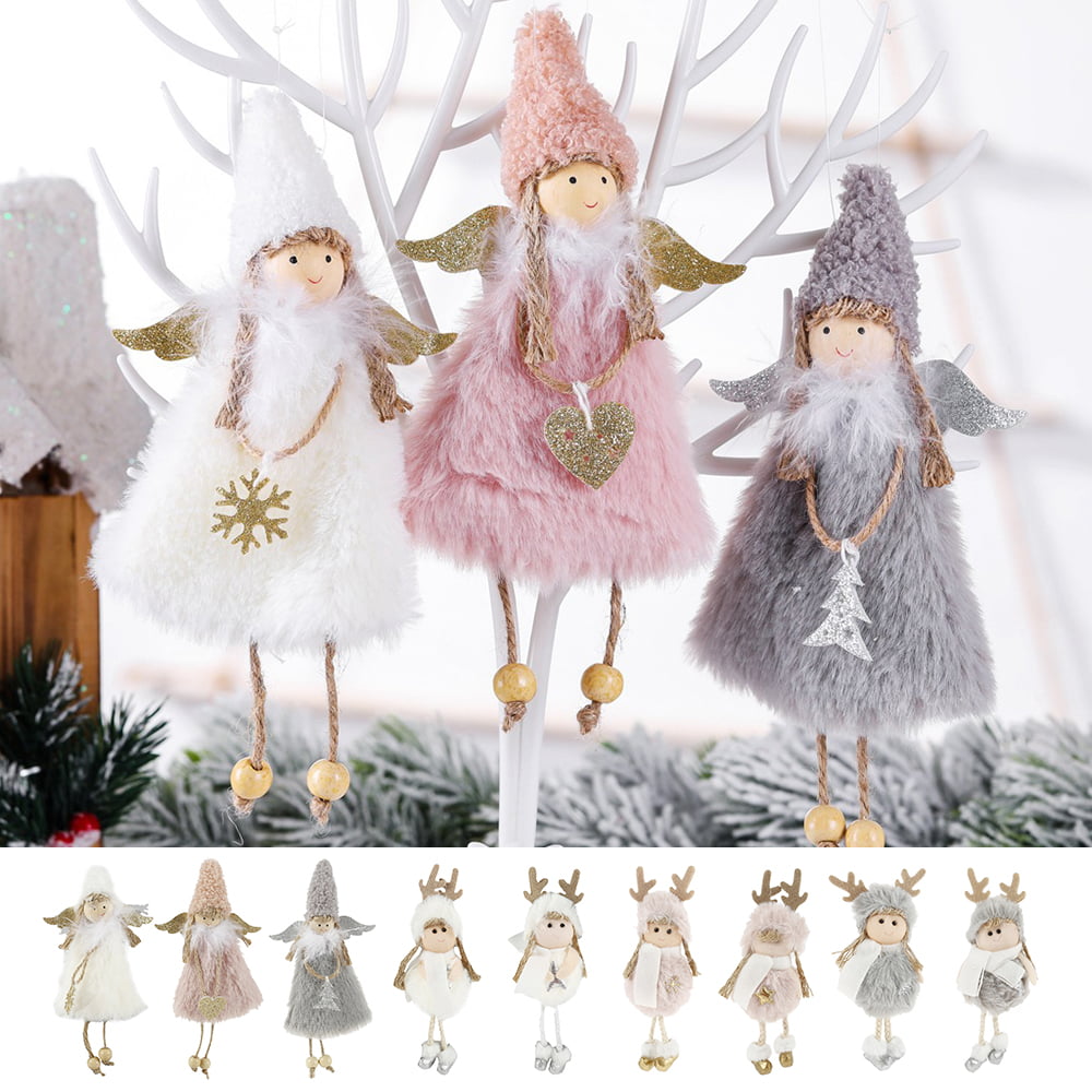 Cute Mini Pendants Home Angel Christmas Tree Ornaments Girl Plush Decoration 