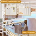 thumbnail image 5 of Full Size Metal Loft Bed Frame with Desk and Led Lights and Charging Station, Full Loft Bed Frame Safety Guard & Ladder for Bedroom, No Box Spring Needed, White, 5 of 9