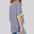 thumbnail image 4 of Going Out Tops for Women Summer Fashion Short Sleeve Shirts Color Block Crew Neck Blouses Striped Print Loose Lightweight Tee, 4 of 5