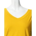 thumbnail image 3 of Thanth Womens Dolman Sleeves V-Neck Solid Shirring Drape Basic Tunic Top, 3 of 4