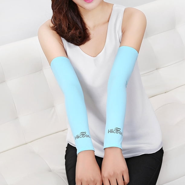 Mangas de transpirables para hombres mujeres jóvenes, protección sor de compresión -block Portector manga para baloncesto, conducción, Azul Macarena Mangas de brazo de enfriamiento