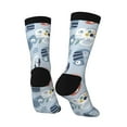 thumbnail image 3 of Goofa Cute Chameleons On Blue Printed Men's Crew Socks, Soft Durable Breathable Moisture-Wicking with Odor Control Cotton socks, 3 of 9