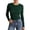 Dark Green, variant on Graphic Tees for Women T-Shirts Women's Long Sleeve Stretch Crewneck Ribbed T Shirt Fitted Casual Basic Tops Blue L