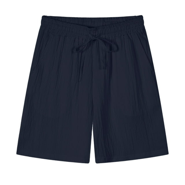 pstuiky Pantalones cortos de gimnasio para hombre, Pantalones cortos casuales y modernos de verano para hombre con cintura elástica y cordón de color sólido Pantalones cortos de baloncesto