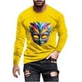 thumbnail image 2 of Blusas y camisas de manga larga con cuello redondo para hombre Blusa de manga larga con cuello redondo y estampado de carnaval para hombre Blusa de poliéster para hombre, 2 of 4