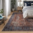 thumbnail image 2 of Bloom Rugs Washable Non-Slip 8' x 10' Rug - Terracotta / Blue Traditional Oriental Area Rug for Living Room, Bedroom, Dining Room, and Kitchen - Exact size: 8' x 10', 2 of 9
