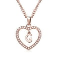 thumbnail image 1 of pitrice 26 Letters G Heart Shape Pendant Necklace Rhinestone Rose Golden Clavicular Chain Jewelry Couple Gift, 1 of 9