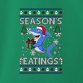 thumbnail image 3 of Wild Bobby Season's Eatings Shark Christmas Sweater | Holiday Unisex Boys Girls Graphic Youth T-Shirt, 3 of 5