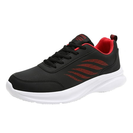 

SEMIMAY Mens Shoes Casual Leather Laace Up Solid Color Casual Fashion Simple Shoes Running Shoes