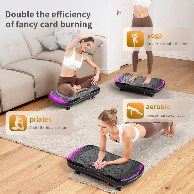 Whole Body Vibration Plate Exercise Machine, 9Speed Levels Vibration Fitness Platform with Bluetooth, LED Display, Remote Control & Foot Massage Magnets for Home Workout, Weight Loss, Body Shaping