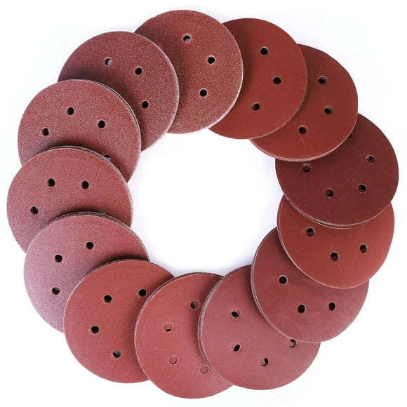 130PCS Sanding Discs 6 Inch 6 Hole, 40 60 80 100 120 180 240 320 400 800 1000 1500 2000 Grit Sandpaper Assortment - Orbital Sander Pad, Hook and Loop Round Sand Paper