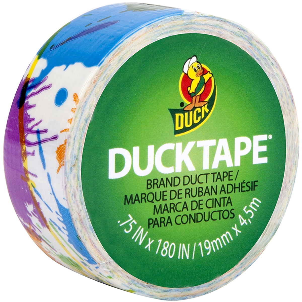 Duck Brand 0.75' Ducklings Paint Splatter Mini Tape Roll, 15 Ft