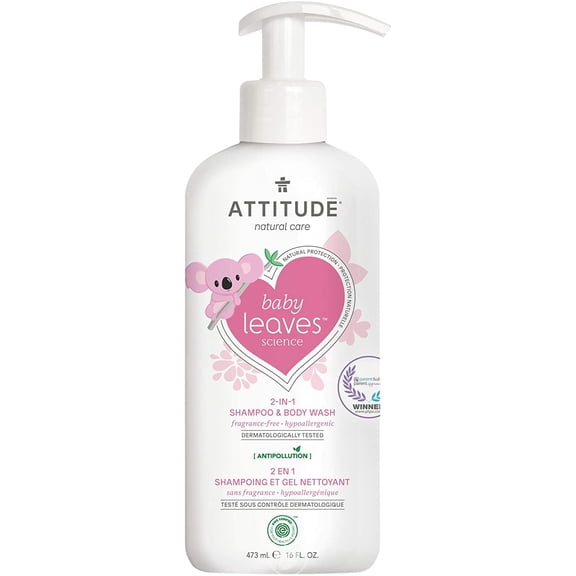 Attitude Baby Leaves 2-In-1 Shampoo Fragrance-Free 16oz