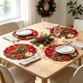 thumbnail image 4 of 4 Pack Christmas Themed Round Placemats,Washable Heat Resistant Table Mats, Holiday Dinner Party Table Decor, 4 of 6