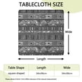 thumbnail image 2 of Black Geometric Striped Pattern Square Fitted Tablecloth with Elastic Edge,Square Table Cover,Washable Elastic Table Cover for Home Kitchen Party Decor 34"x34", 2 of 6