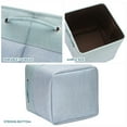 thumbnail image 5 of Sea Team 3-Pack Cubic Storage Basket Set, Storage Cube Organizer, Clothes Toys Bin, 11 x 11 x 11 Inches, Big Square Canvas Fabric Collapsible Shelf Box with Handles, Baby Blue & Mint, 5 of 7