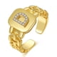 thumbnail image 1 of Anillo con apertura de letras con diseño de correa de joyería chapada en oro de la serie Letter de estilo europeo y americano, 1 of 6