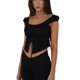 thumbnail image 2 of VISgogo, camisetas sin mangas para mujer, Color sólido, sin mangas, diseño de tirantes, botón frontal, lazo, cárdigan, camisetas sin mangas VISgogo moda, 2 of 9