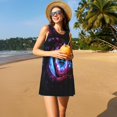 thumbnail image 3 of Balery v Vestidos de verano para mujer con estampado: vestido holgado sin mangas, vestido playero informal y cómodo para días calurosos., 3 of 7