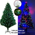 thumbnail image 5 of Hengu 6ft Pre-Lit Fiber Optic Artificial Christmas Tree with Multicolor LED Lights, Metal Stand, 5 of 9