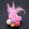 thumbnail image 4 of Juguete para gatos, cascabeles hechos a mano, pelota hinchable integrada con hierba gatera, juguete de plumas interactivo (colorido), 4 of 5