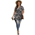 thumbnail image 5 of PINKSIR Plus Size Short Sleeve Henley Shirt for Women Flowy Tunic Tops Loose Fit Pleated Swing Blouse 1X-5X, 5 of 7