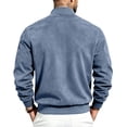 thumbnail image 4 of FRSASU Men's Suede Bomber Jacket Zip‑Up Stand Collar Long Sleeve Casual Lightweight Outerwear with Side Pockets Light Blue, 4 of 7