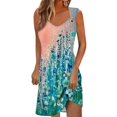 thumbnail image 1 of vestido casual para mujer vestido de verano vestido lencero vestido fruncido cita diaria salir moda correa básica sin mangas corte holgado naranja / 2xl, 1 of 5