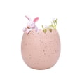 thumbnail image 1 of Decoración de huevo de Pascua, lindo conejo de resina en cáscaras de huevo, figuras para decoración del hogar Rosa, 1 of 8