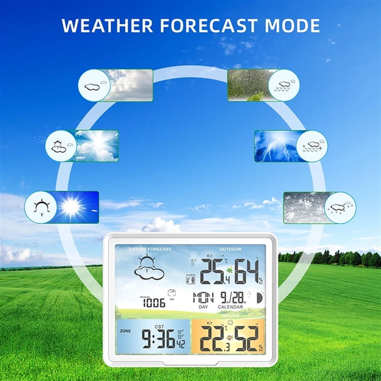 Weather Station Indoor Outdoor Digital Forecast Calendars Clocks