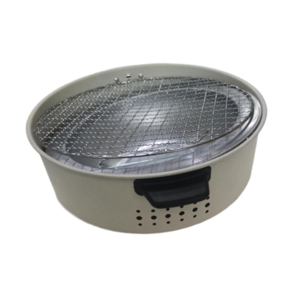 harayaa Charcoal Grill Round Firepit with Grill Pits Tabletop Stove for Backyard Outdoor