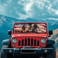 thumbnail image 3 of HUIACONG US Flag Horse Windshield Sun Shade Compatible with 2007-2024 Wrangler Rubicon Sahara TJ JK JKU 2 & 4 Door Car Sun Shade Sun Visor Protector Keep Your Vehicle Cool, Silver, 3 of 6