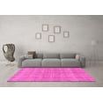 thumbnail image 3 of Ahgly Company Indoor Round Checkered Pink Modern Area Rugs, 4' Round, 3 of 4