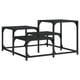 thumbnail image 1 of Mesa de café vidaXL cuadrada de madera de ingeniería negra con marco de metal, 1 of 9