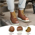 thumbnail image 5 of Hardlong Men's 6" Leather Work Boots – Soft Toe, Slip-Resistant, Wide Fit, Breathable, Durable – Size 13, 5 of 10