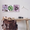 thumbnail image 2 of Purple Sprouting Succulents Close Up Botanical & Floral Graphic Art Gray Framed Art Print Wall Art, Set of 3, 2 of 8