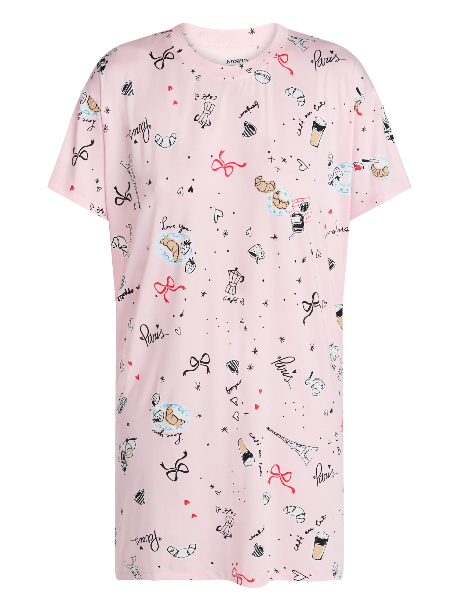 Joyspun Women's Dreamy Soft Collection Short Sleeve Sleepshirt, Sizes S/M-2X/3X