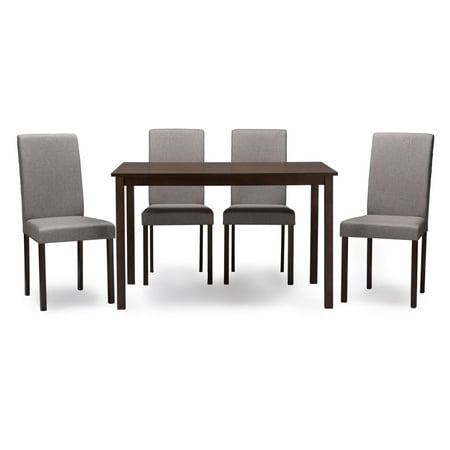 Baxton Studio Andrew Contemporary Espresso Wood 5 PC Dining Set, Multiple colors