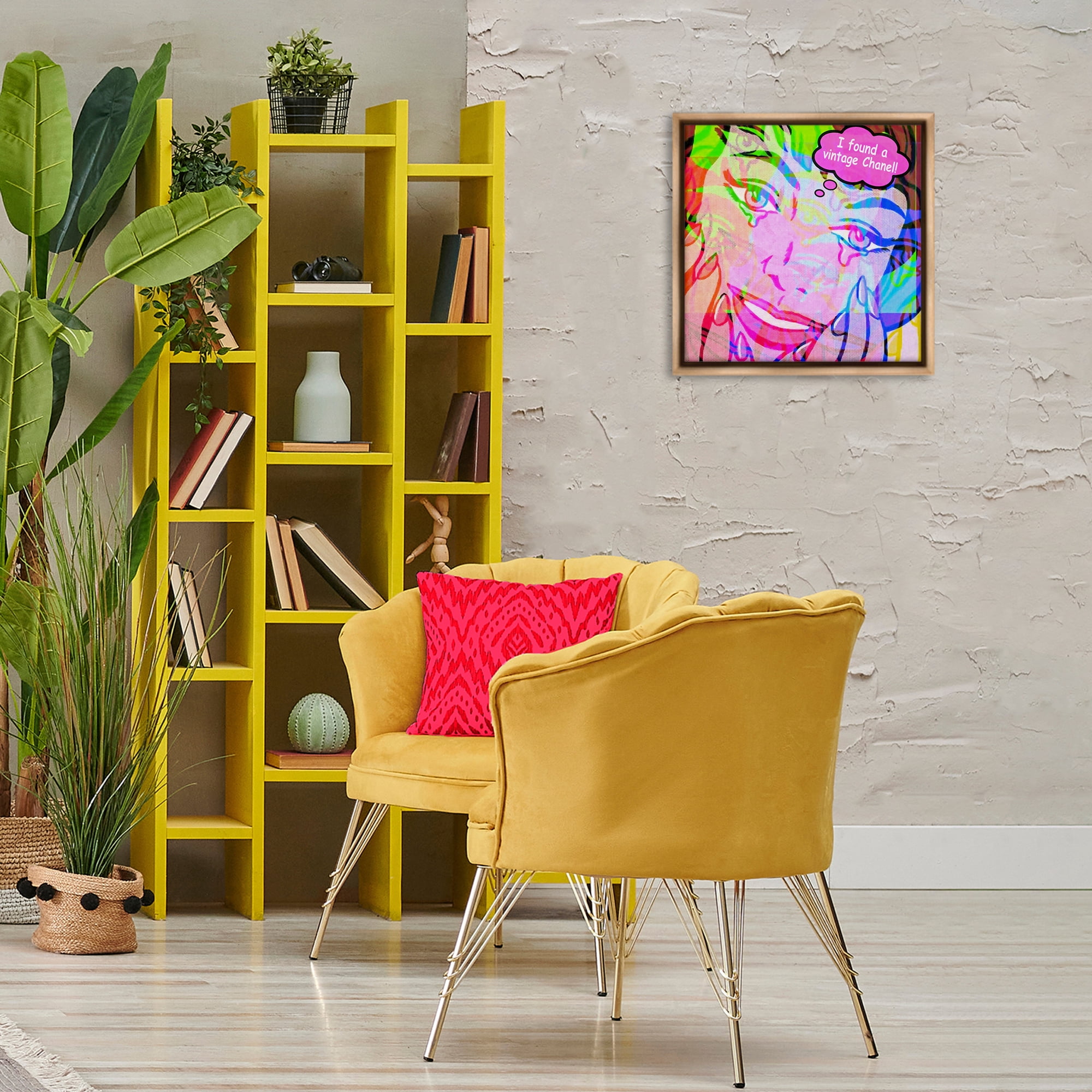 Stupell Industries Pop Style Fashionista Abstract Painting Brown Floater Framed Canvas Art Print Wall Art, 18 x 18